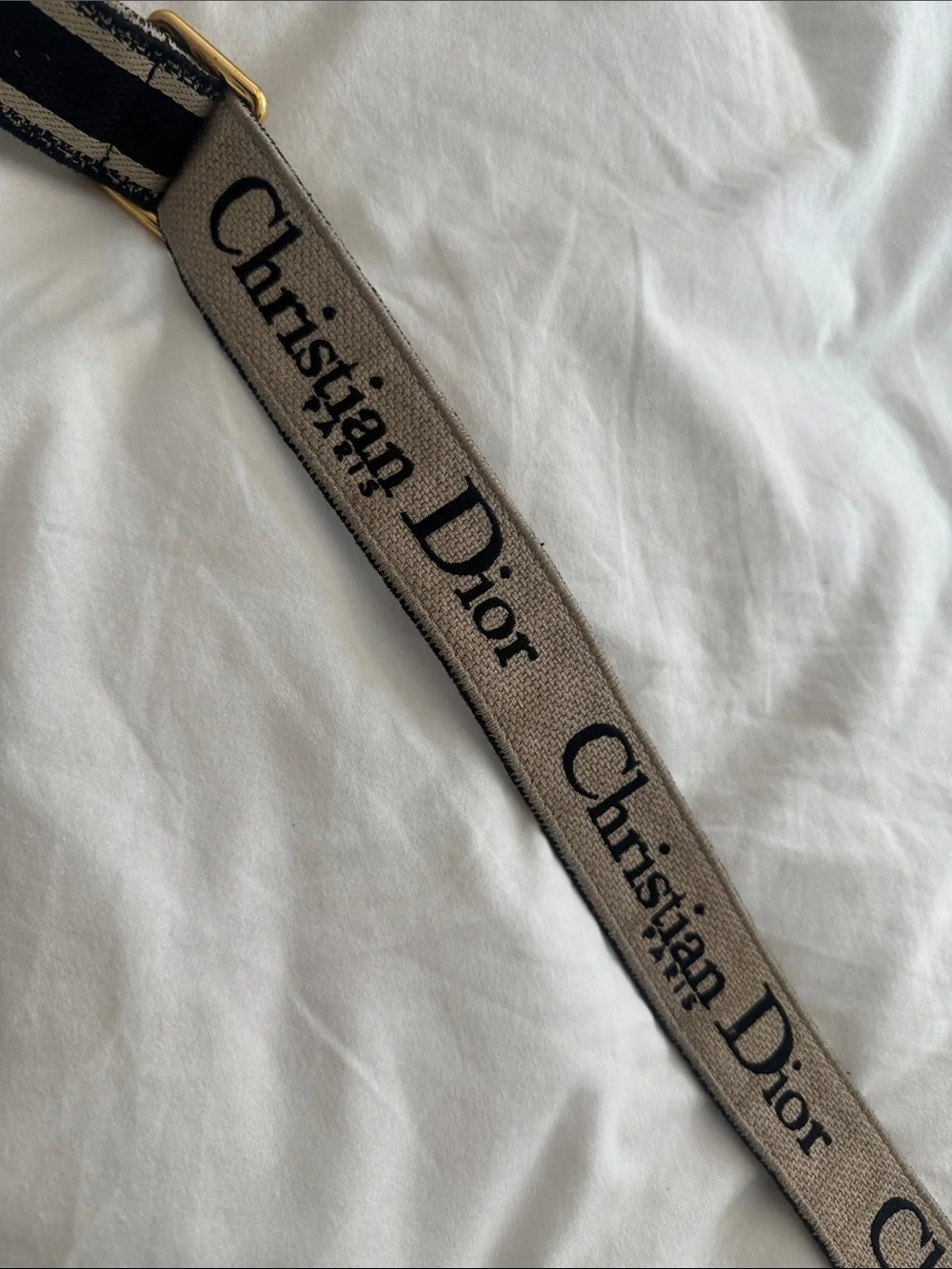 Dior Beige & Black Adjustable Bag Strap